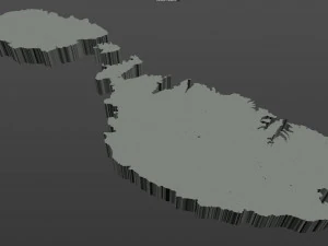 malta city country 3d model 50km 3D Model