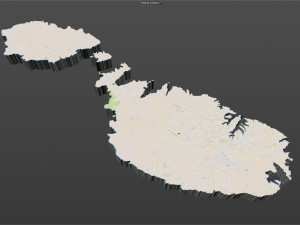 malta city country 3d model 50km 3D Модель