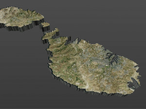 malta city country 3d model 50km 3D Модель
