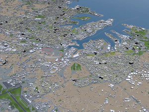 malta city country 3d model 50km 3D Model