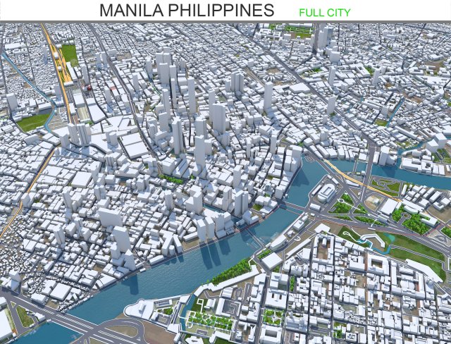 Manila city philippines 30km Modello 3D .c4d .max .obj .3ds .fbx .stl .blend 