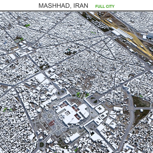 Mashhad city iran 50km 3D मॉडल .c4d .max .obj .3ds .fbx .stl .blend 