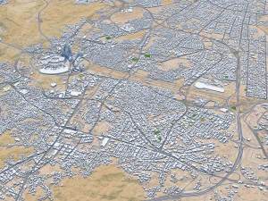 Mecca city saudi arabia 60km 3D Model