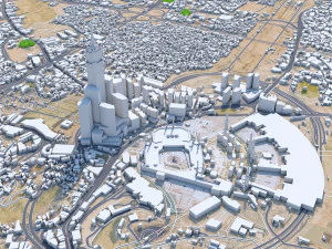 Mecca city saudi arabia 60km 3D Model