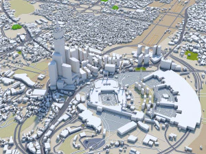 Mecca city saudi arabia 60km 3D Model