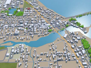 Melbourne city florida usa 40km 3D Model