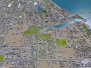 Melbourne city florida usa 40km 3D Model