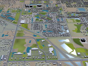 Melbourne city florida usa 40km 3D Model