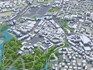 Moers city germany 40km 3D Model