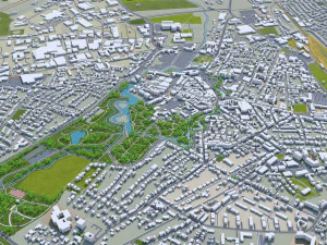 Moers city germany 40km 3D Model