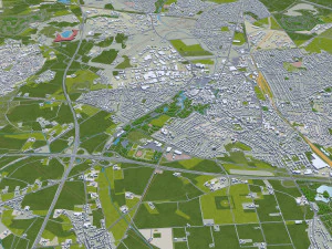 Moers city germany 40km 3D Model