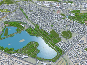 Moers city germany 40km 3D Model
