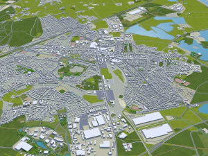 Moers city germany 40km 3D Model