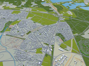 Moers city germany 40km 3D Model