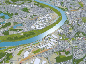 Moers city germany 40km 3D Model