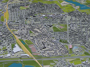 Moers city germany 40km 3D Model