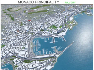 Monaco city principality 20km 3D Model