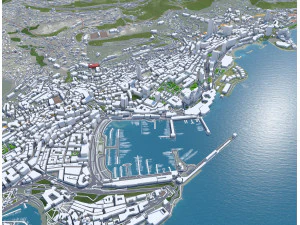 Monaco city principality 20km 3D Model