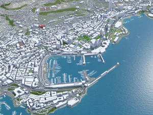Monaco city principality 20km 3D Model