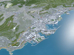 Monaco city principality 20km 3D Model