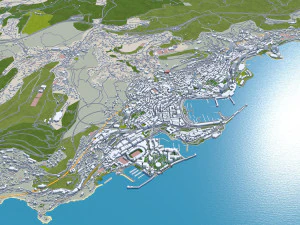 Monaco city principality 20km 3D Model
