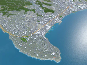 Monaco city principality 20km 3D Model