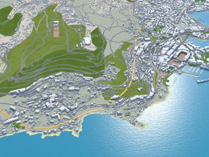 Monaco city principality 20km 3D Model