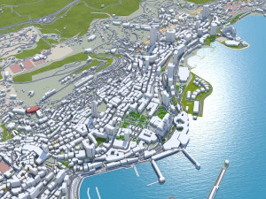 Monaco city principality 20km 3D Model
