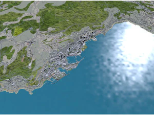 Monaco city principality 20km 3D Model