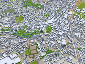 Monchengladbach city germnay 50km 3D Model