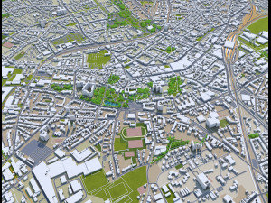 Monchengladbach city germnay 50km 3D Modell
