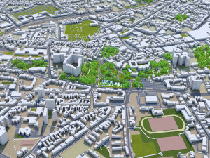 Monchengladbach city germnay 50km 3D Modell