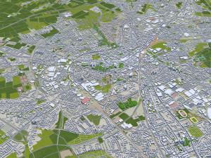 Monchengladbach city germnay 50km 3D Modell