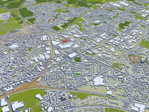 Monchengladbach city germnay 50km 3D Modell