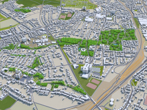 Monchengladbach city germnay 50km 3D Modell