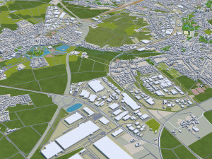Monchengladbach city germnay 50km 3D Modell
