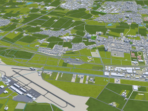 Monchengladbach city germnay 50km 3D Modell
