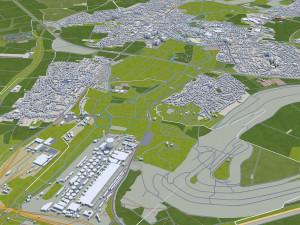 Monchengladbach city germnay 50km 3D Modell
