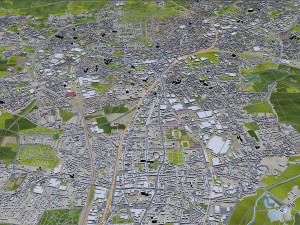 Monchengladbach city germnay 50km 3D Modell