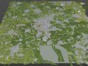 Monchengladbach city germnay 50km 3D Modell