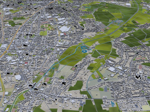 Monchengladbach city germnay 50km 3D Modell