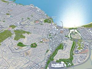 Monterey city california 20km 3D Model