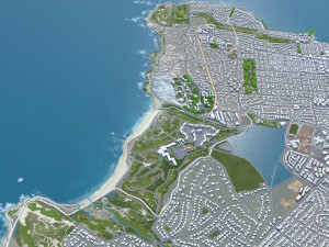 Monterey city california 20km 3D 模型