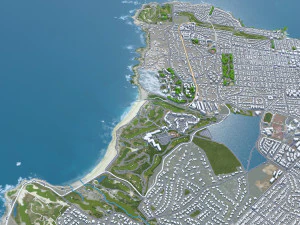 Monterey city california 20km 3D Model