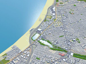 Monterey city california 20km 3D Model