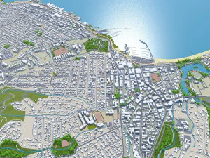Monterey city california 20km 3D Model