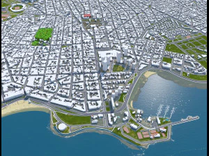 우루과이 몬테비데오 시 80km 3D 모델