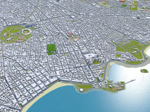 우루과이 몬테비데오 시 80km 3D 모델