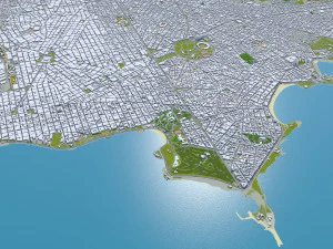 우루과이 몬테비데오 시 80km 3D 모델