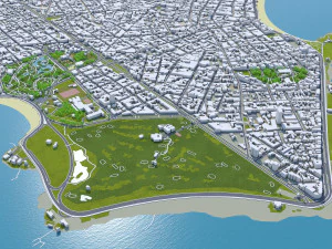우루과이 몬테비데오 시 80km 3D 모델